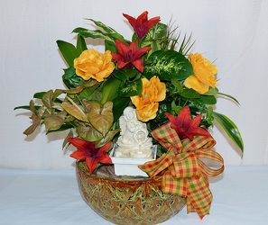 Dishgarden planter w/working fountain-XXL dish14-6 from Krupp Florist, your local Belleville flower shop