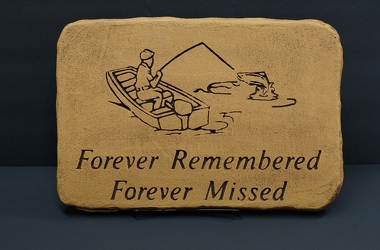 Forever remembered fisherman stone-medium ss-170 from Krupp Florist, your local Belleville flower shop