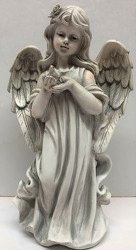 Angel holding bird-angel19-01 from Krupp Florist, your local Belleville flower shop