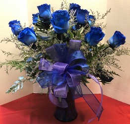 Blue Roses arranged bl-rose from Krupp Florist, your local Belleville flower shop