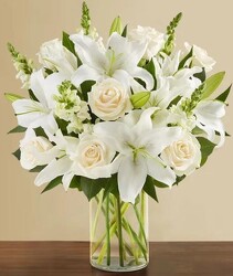 Classic All White Arrangement blm-191165 from Krupp Florist, your local Belleville flower shop