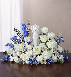 Serenity Angel Arrg Blue & White-blm148024 from Krupp Florist, your local Belleville flower shop