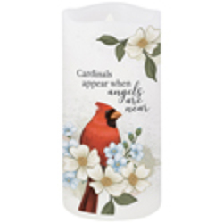 Cardinals appear flicker candle-cards from Krupp Florist, your local Belleville flower shop