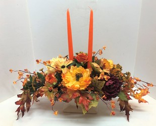 Fall centerpiece from Krupp Florist, your local Belleville flower shop
