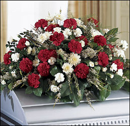 The Sincerity Casket Spray from Krupp Florist, your local Belleville flower shop