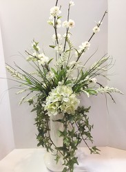 Silk-white with greenery-silk-001  from Krupp Florist, your local Belleville flower shop