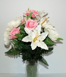 Silk cemetery flowers-silkcem16-3 from Krupp Florist, your local Belleville flower shop