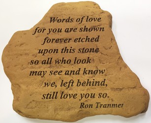 Words of love stone-small ss-1702 from Krupp Florist, your local Belleville flower shop