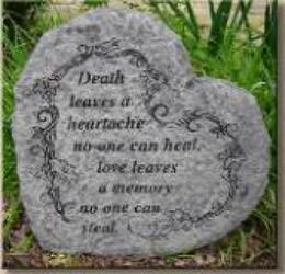 Death leaves a heartache stone-medium ss-g305 from Krupp Florist, your local Belleville flower shop