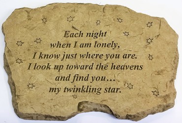 Each night when I am lonely stone-medium ss-med1802 from Krupp Florist, your local Belleville flower shop