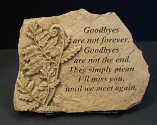 Goodbyes are not forever stone-small ss15s-11 from Krupp Florist, your local Belleville flower shop