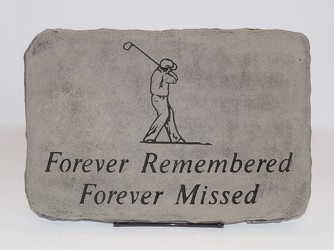 Forever remember forever missed golf stone-medium ss16-18 from Krupp Florist, your local Belleville flower shop