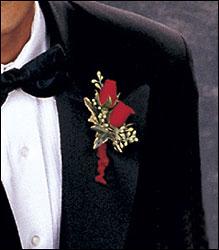 Red-Hot Roses Boutonniere from Krupp Florist, your local Belleville flower shop