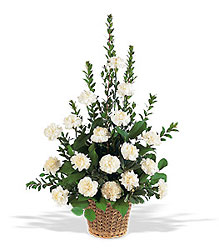 White Simplicity Basket from Krupp Florist, your local Belleville flower shop