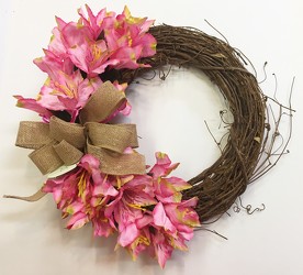 Wreath-pink-wreath-01 from Krupp Florist, your local Belleville flower shop