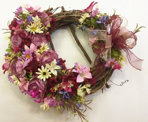 Wreath-purple/white-wreath-09 from Krupp Florist, your local Belleville flower shop