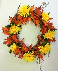 Wreath-orange/yellow-wreath-26 from Krupp Florist, your local Belleville flower shop