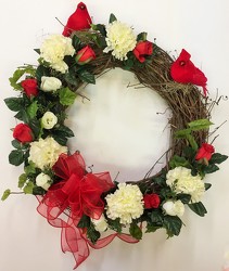 Wreath-red/white-wreath-46 from Krupp Florist, your local Belleville flower shop