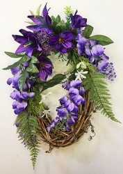 Wreath-Spring/purple-wreath-49 from Krupp Florist, your local Belleville flower shop