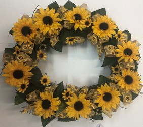 Wreath-sunflower-wreath-70 from Krupp Florist, your local Belleville flower shop