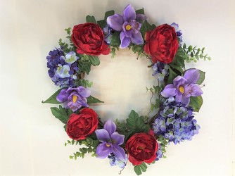 Wreath-red and purple-wreath-82 from Krupp Florist, your local Belleville flower shop