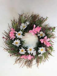 Wreath-pink and white-wreath-83 from Krupp Florist, your local Belleville flower shop