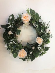 Wreath-peach/white-wreath-86  from Krupp Florist, your local Belleville flower shop
