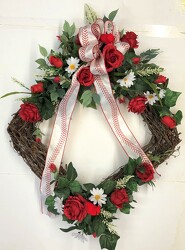 Wreath silk wreath23-08 from Krupp Florist, your local Belleville flower shop