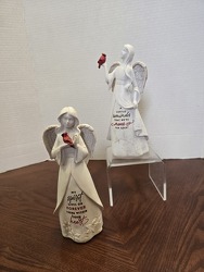 Angels with cardinal from Krupp Florist, your local Belleville flower shop