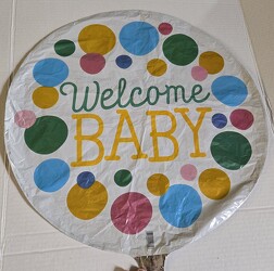 "Welcome baby" Balloon from Krupp Florist, your local Belleville flower shop