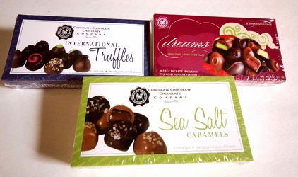 assorted chocolates, dreams, truffles, sea salt caramels from Krupp Florist, your local Belleville flower shop