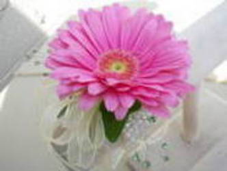 Gerber Daisey Wrist corsage from Krupp Florist, your local Belleville flower shop