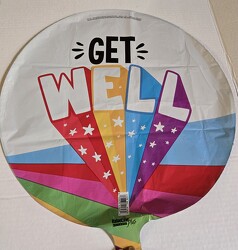"Get well" balloon from Krupp Florist, your local Belleville flower shop