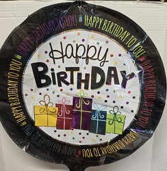 "Happy Birthday" balloon from Krupp Florist, your local Belleville flower shop
