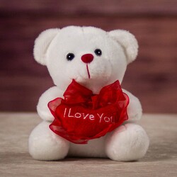 6" Valentine Bud Hugger Bear from Krupp Florist, your local Belleville flower shop