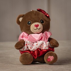 9" Valentine Scrunchie Bear from Krupp Florist, your local Belleville flower shop