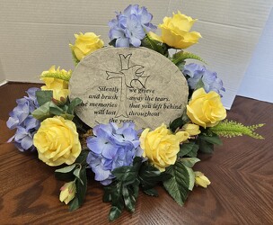 SILK SURROUND BLUE AND YELLOW from Krupp Florist, your local Belleville flower shop