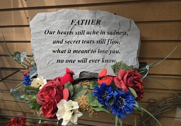 Silk stone surround  from Krupp Florist, your local Belleville flower shop