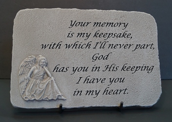 Your memory is my keepsake stone-medium SS14-8 from Krupp Florist, your local Belleville flower shop