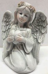 Angel holding a heart angel-1809 from Krupp Florist, your local Belleville flower shop