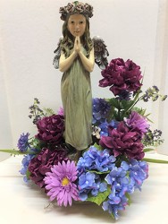 Praying angel-stylized with silks-angel19-07sty from Krupp Florist, your local Belleville flower shop
