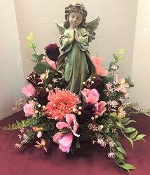 Angel adorned with silks angel21-27sty from Krupp Florist, your local Belleville flower shop