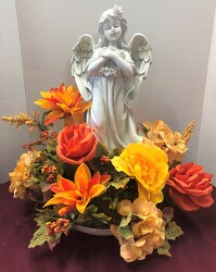Angel adorned with silks angel21-29sty from Krupp Florist, your local Belleville flower shop