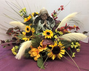 Angel stylized with silks angel22-07sty from Krupp Florist, your local Belleville flower shop