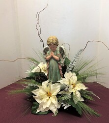 Angel stylized with silks angel22-10sty from Krupp Florist, your local Belleville flower shop
