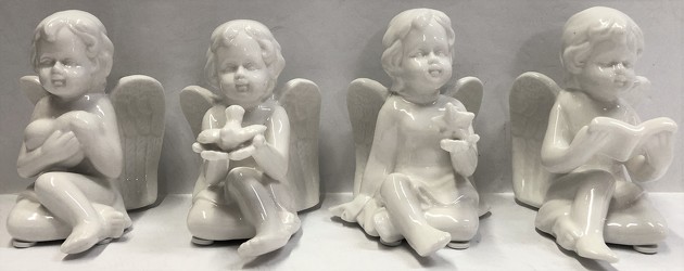 White ceramic angels angels18-1 from Krupp Florist, your local Belleville flower shop