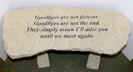 Goodbyes are not forever-bench16-1 from Krupp Florist, your local Belleville flower shop