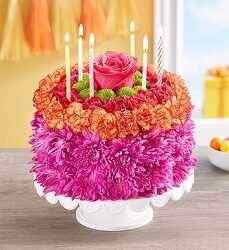 Birthday Wishes Flower Cake Vibrant blm-174313 from Krupp Florist, your local Belleville flower shop