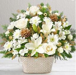 Loving Remembrance White and Gold from Krupp Florist, your local Belleville flower shop