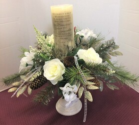 Candle stylized with silks candle-2205sty from Krupp Florist, your local Belleville flower shop